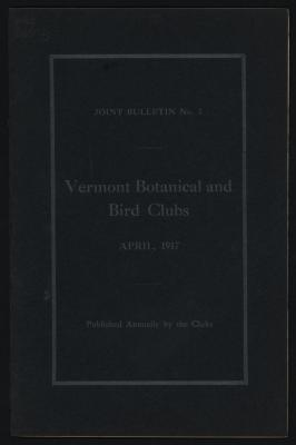 Vermont Botanical and Bird Club Joint Bulletin No. 3