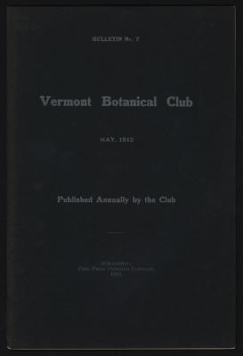 Vermont Botanical Club Bulletin No. 7