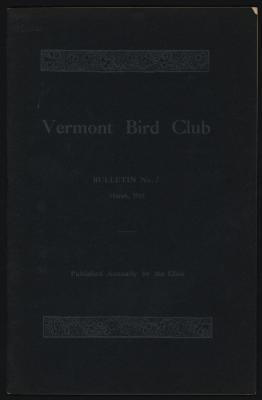 Vermont Bird Club Bulletin No. 7