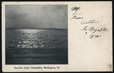 Sun-Set, Lake Champlain, Burlington, Vt.