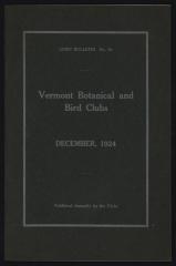 Vermont Botanical and Bird Club Joint Bulletin No. 10