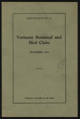 Vermont Botanical and Bird Club Joint Bulletin No. 16