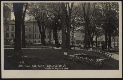 City Hall and Park, Burlington, Vt.