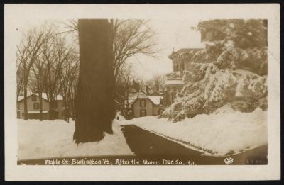 Maple St., Burlington. Vt., After the Storm. Mar. 30, 1911