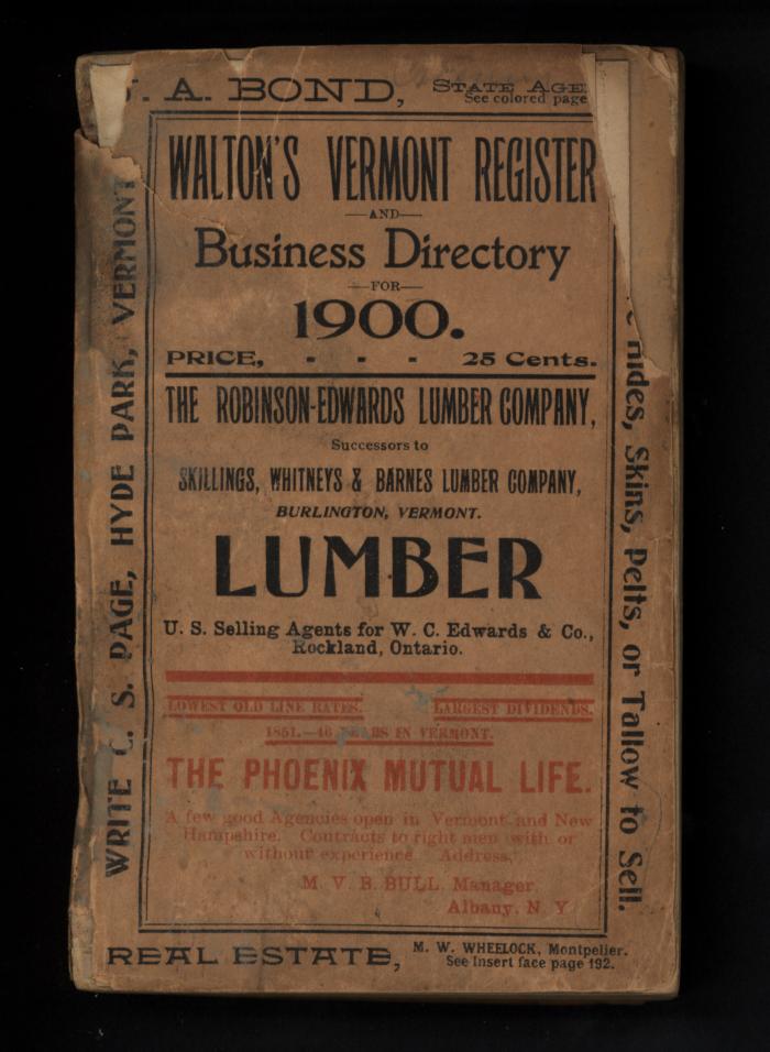 Walton's Vermont Register and Business Directory for 1900