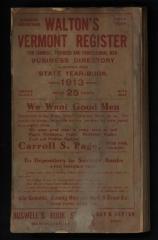 Walton's Vermont Register, Business Directory, Almanac and State Year-Book for 1913