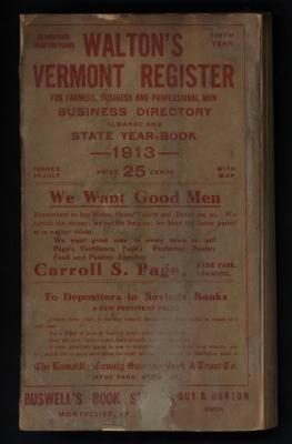 Walton's Vermont Register, Business Directory, Almanac and State Year-Book for 1913