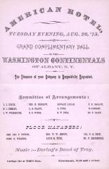 [Invitation to the Grand Complimentary Ball to the Washington Continentals]