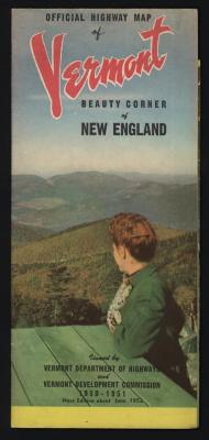 Official Highway Map of Vermont: Beauty Corner of New England 1950-1951