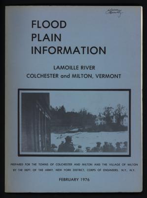Flood Plain Information: Lamoille River Colchester and Milton, Vermont 
